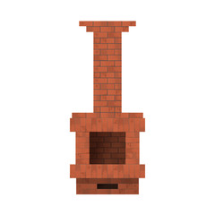 Fireplace with chimney.