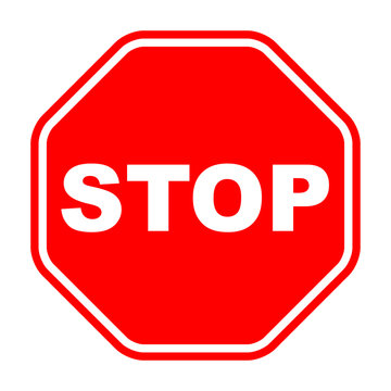 recommend clip art: Stop Sign red isolated on white background. Traffic regulatory warning stop symbol. Vector illustration, EPS10.