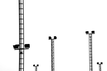 Stadium lights on white background