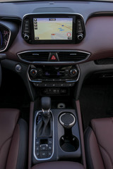 infotainment system gps dasboard and gear stick