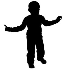 Stock Silhouette of little boy