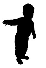 Stock Silhouette of little boy