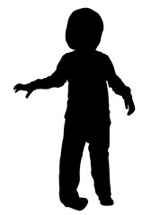 Stock Silhouette of little boy