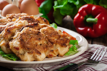 Chicken Medallion with red pepper portions