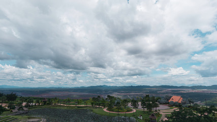 Obraz premium stormy scenery countryside at reservoir and beautiful clouds ,landscape 