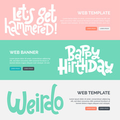 Irreverent Birthday. Web or print banners design template with hand drawn vector lettering.