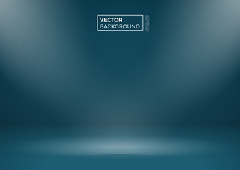 Blank room. Modern abstract gradient blue background, vector illustration with copy space