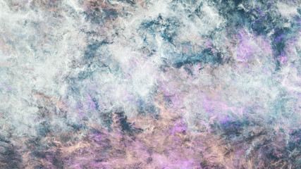 Abstract blue and rose fantastic clouds. Colorful fractal background. Digital art. 3d rendering.