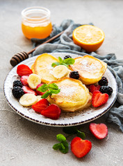 Delicious pancakes with berries
