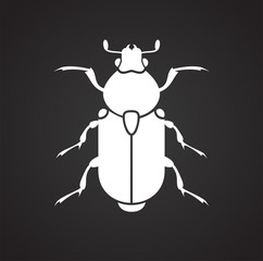 Bug Insect icon on black background for graphic and web design, Modern simple vector sign. Internet concept. Trendy symbol for website design web button or mobile app