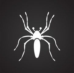 Spider Insect icon on black background for graphic and web design, Modern simple vector sign. Internet concept. Trendy symbol for website design web button or mobile app