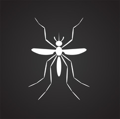 Mosquito Insect icon on black background for graphic and web design, Modern simple vector sign. Internet concept. Trendy symbol for website design web button or mobile app