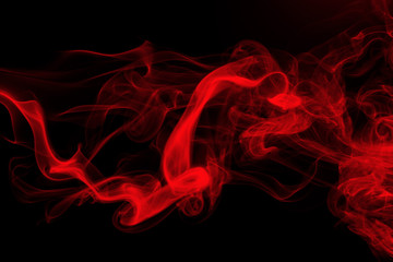 Red smoke abstract on black background, fire design