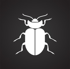 Bug Insect icon on black background for graphic and web design, Modern simple vector sign. Internet concept. Trendy symbol for website design web button or mobile app