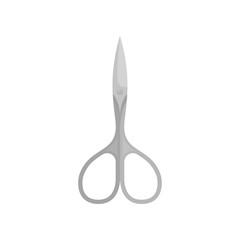 Small stainless steel nails scissors. Professional instrument for manicure and pedicure. Flat vector icon