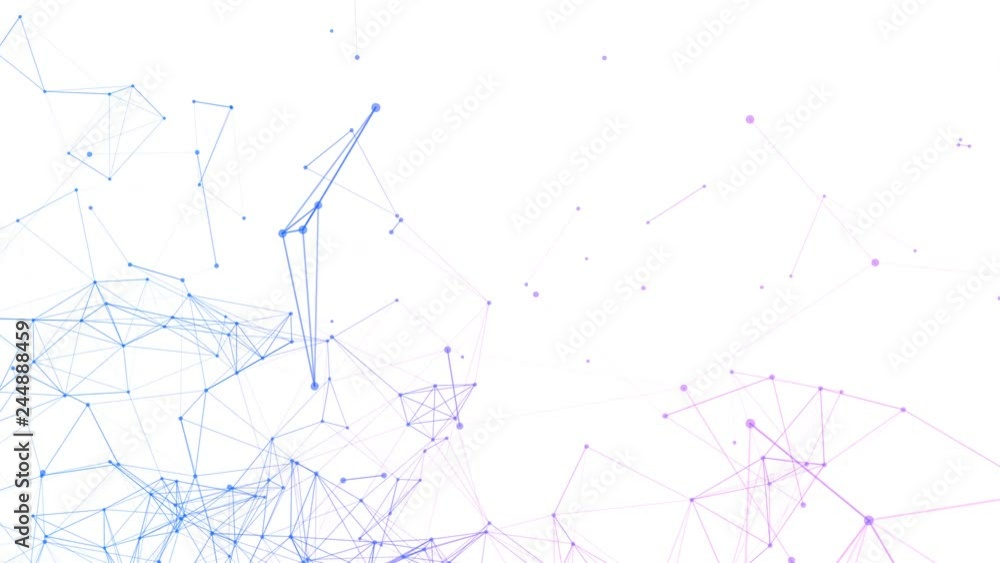 Poster blue digital computer data and network connection triangle lines and spheres in futuristic technolog