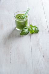 Green smoothie from different vegetables