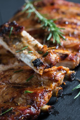 Grilled BBQ ribs