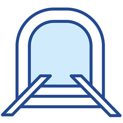 Eisenbahntunnel, Tunnel Vector Icon Illustration