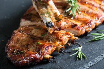 Grilled BBQ ribs