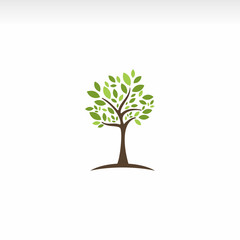 Fototapeta premium Logo vector element of ecological nature of green tree leaves