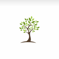 Logo vector element of ecological nature of green tree leaves