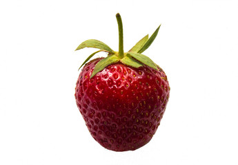 Strawberries isolated on white background. Clipping path. Close-up. Red strawberries.