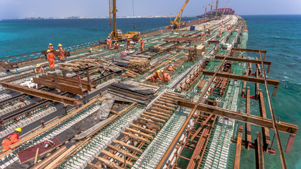 Maldives China  Friendship Bridge  Ongoing works © Abeedh