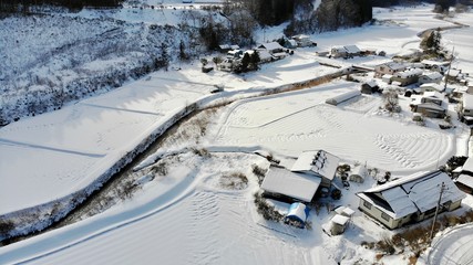 青森県新郷村　雪景色