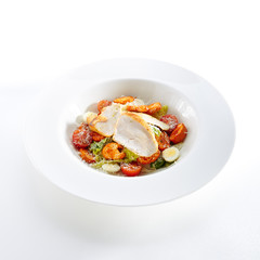 Caesar Salad with a Crispy Chicken