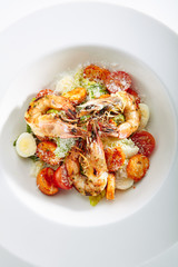 Caesar Salad with Tiger Shrimps