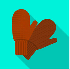 Vector design of glove and winter icon. Collection of glove and equipment stock vector illustration.