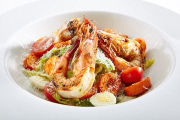 Caesar Salad with Tiger Shrimps