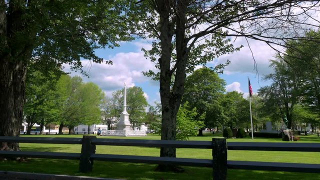 City park in classic New England small town