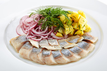 Restaurant Seafood Menu with Salted Herring