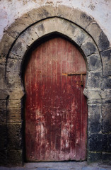 Fototapeta na wymiar Arabic door in Morocco (Marrakesh). Traditional oriental style and design in Muslim countries