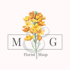 Flower brand logo template