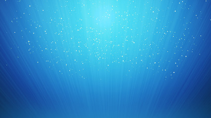 Digital blue abstract background with sparkling wave particles and areas with deep depths Particles form into lines, surfaces and grids