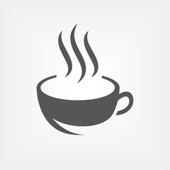 Cup of hot coffee Vector icon. Coffee logo sign