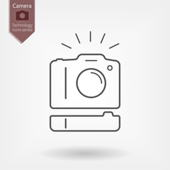 Dslr photo camera and vertical battery grip