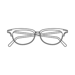 Isolated object of glasses and frame icon. Collection of glasses and accessory stock vector illustration.