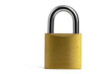 isolated metal padlock