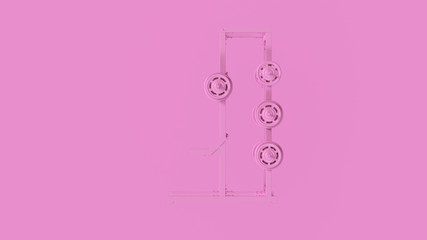 Pink Barbell Tree Stand 3d illustration 