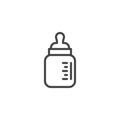 Feeding milk bottle line icon. linear style sign for mobile concept and web design. Baby bottle outline vector icon. Symbol, logo illustration. Pixel perfect vector graphics