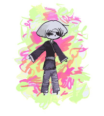 boy in a pirate costume. hand-drawn color vector illustration manga style