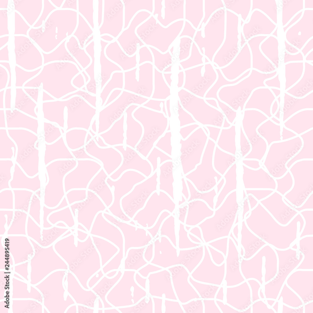 Poster Abstract wavy line pattern, seamless vector geometric background.