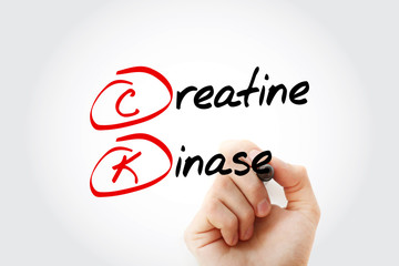 CK - Creatine Kinase acronym with marker, concept background
