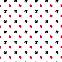 Poker card suit seamless pattern background. Can be used for wallpaper,fabric, web page background, surface texture.Abstract vector backround.