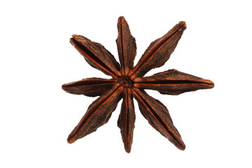 Cinnamon sticks and anise isolated on white background. Spice.