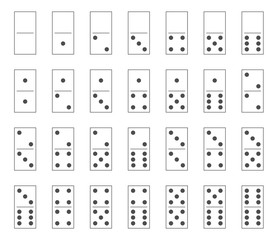 Dominoes tiles set, domino bones full set